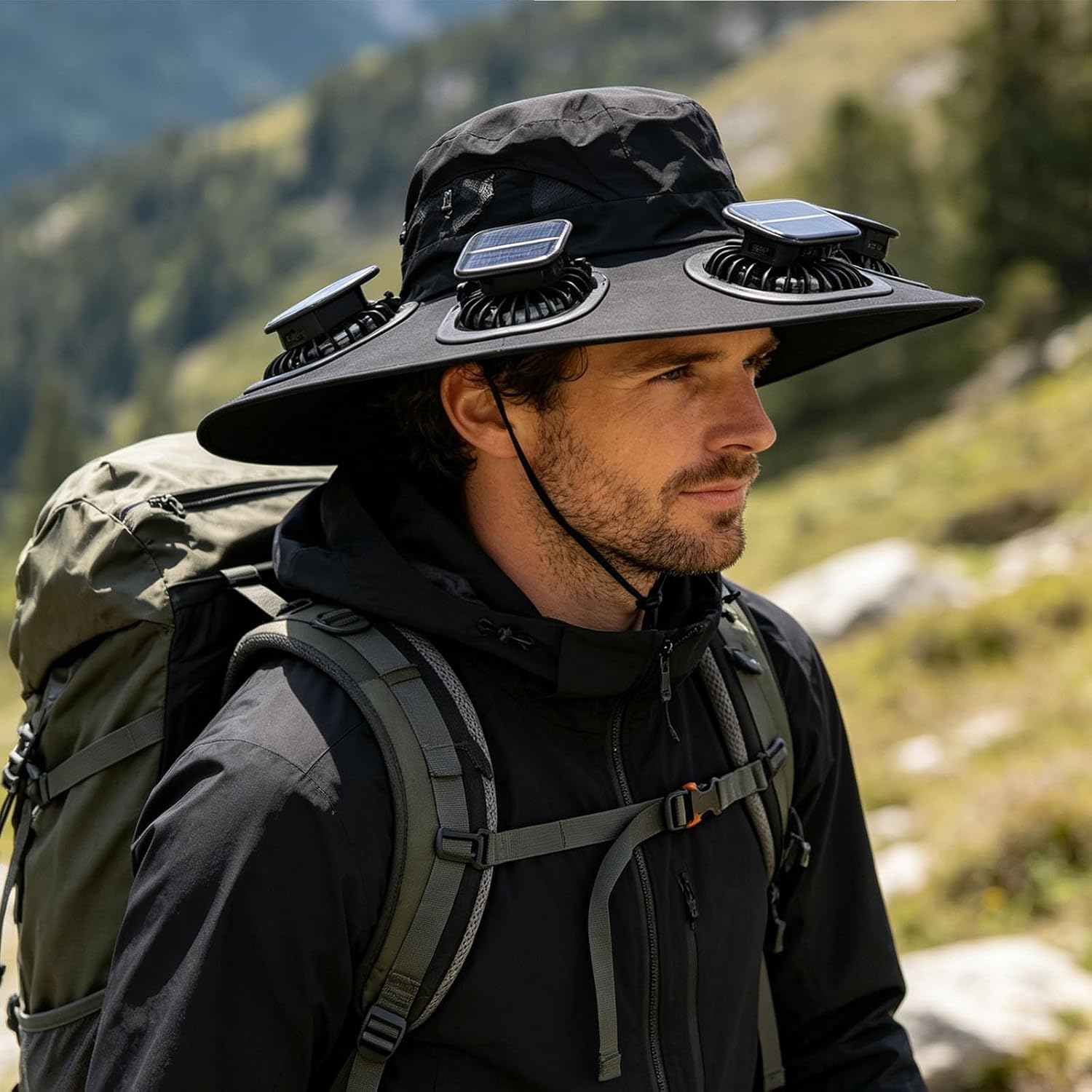 Fishing Hat - Czapka z daszkiem z 6 wentylatorami