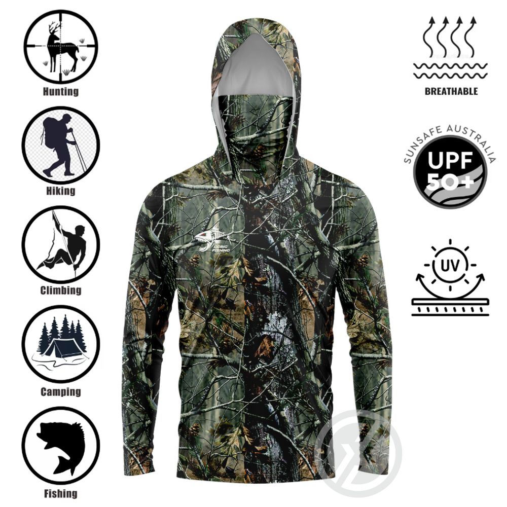 Fishing Shirt Uv Protection - Koszula wędkarska z kapturem UPF50+ z