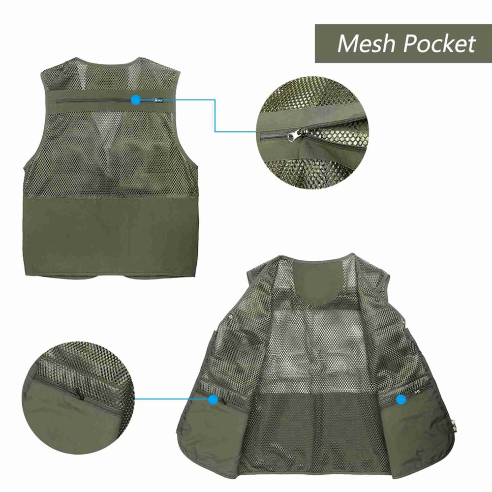 Fishing Vest - Wytrzymała kamizelka wędkarska z 16 kieszeniami,